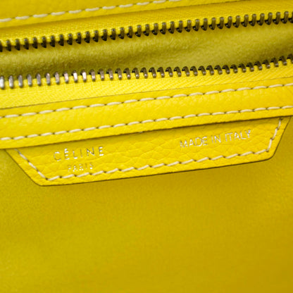 Celine Drummed Calfskin Mini Luggage Citron 9 of 10