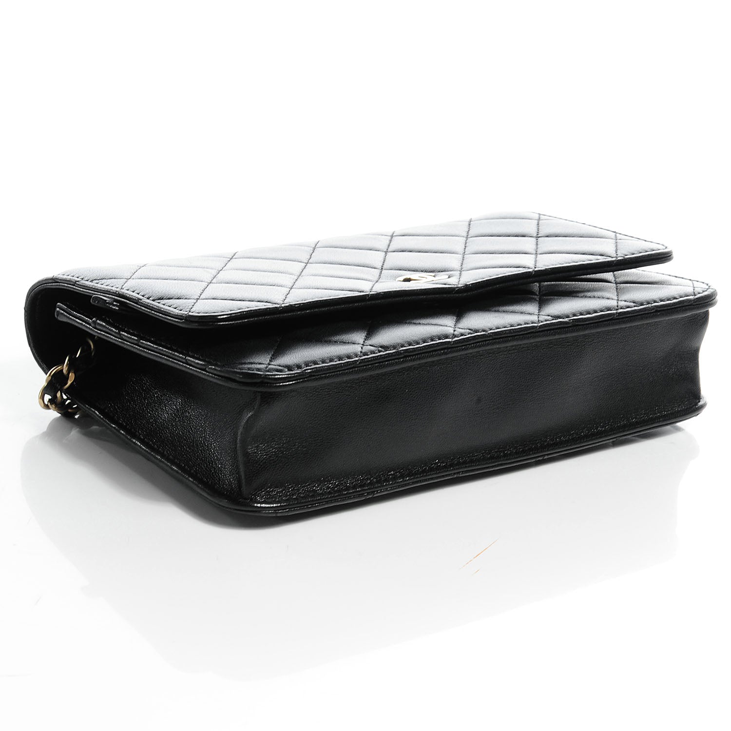 Chanel Lambskin Quilted Wallet On Chain WOC Black 4 of 8