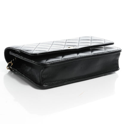 Chanel Lambskin Quilted Wallet On Chain WOC Black 4 of 8
