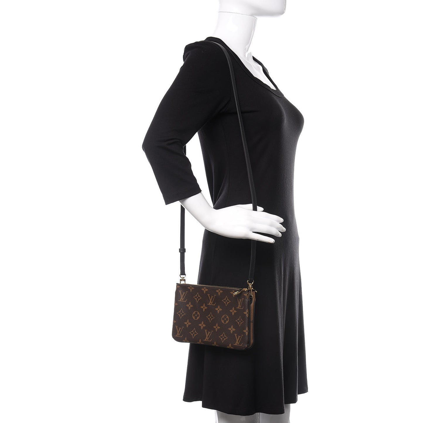 Reverse Monogram Giant Double Zip Pochette