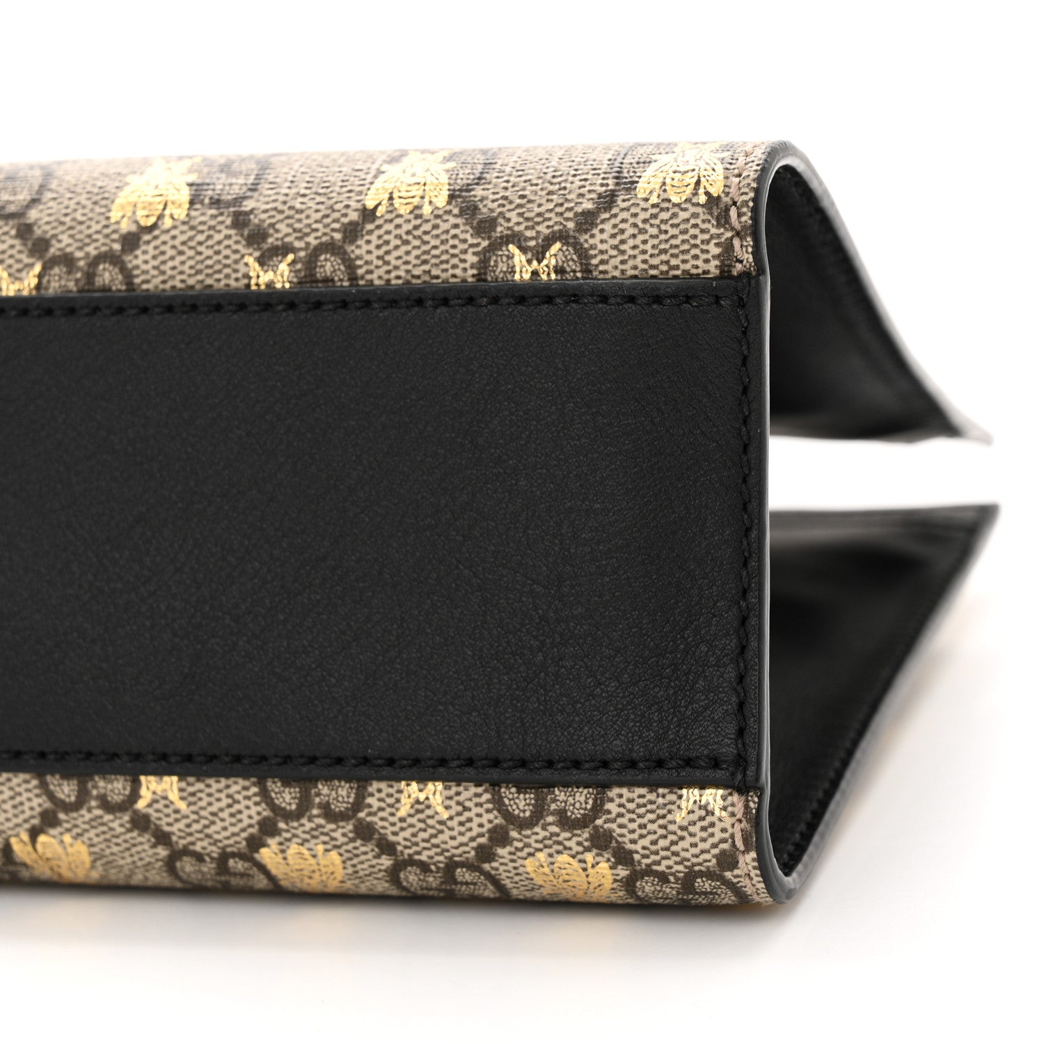 Gucci GG Supreme Monogram Bees Small Padlock Tote Beige Oro Black 10 of 12