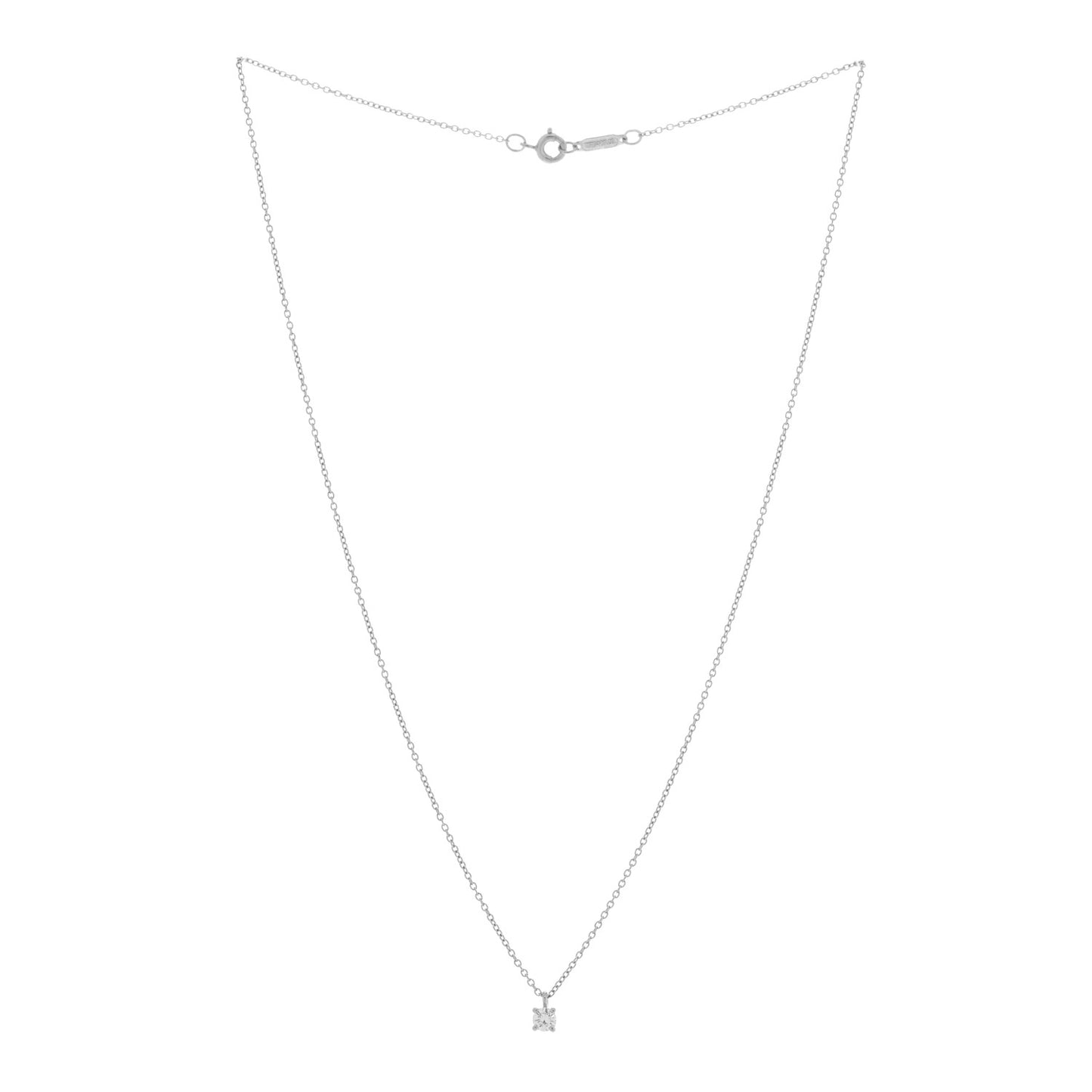 Platinum Diamond .17ct Solitaire Pendant Necklace