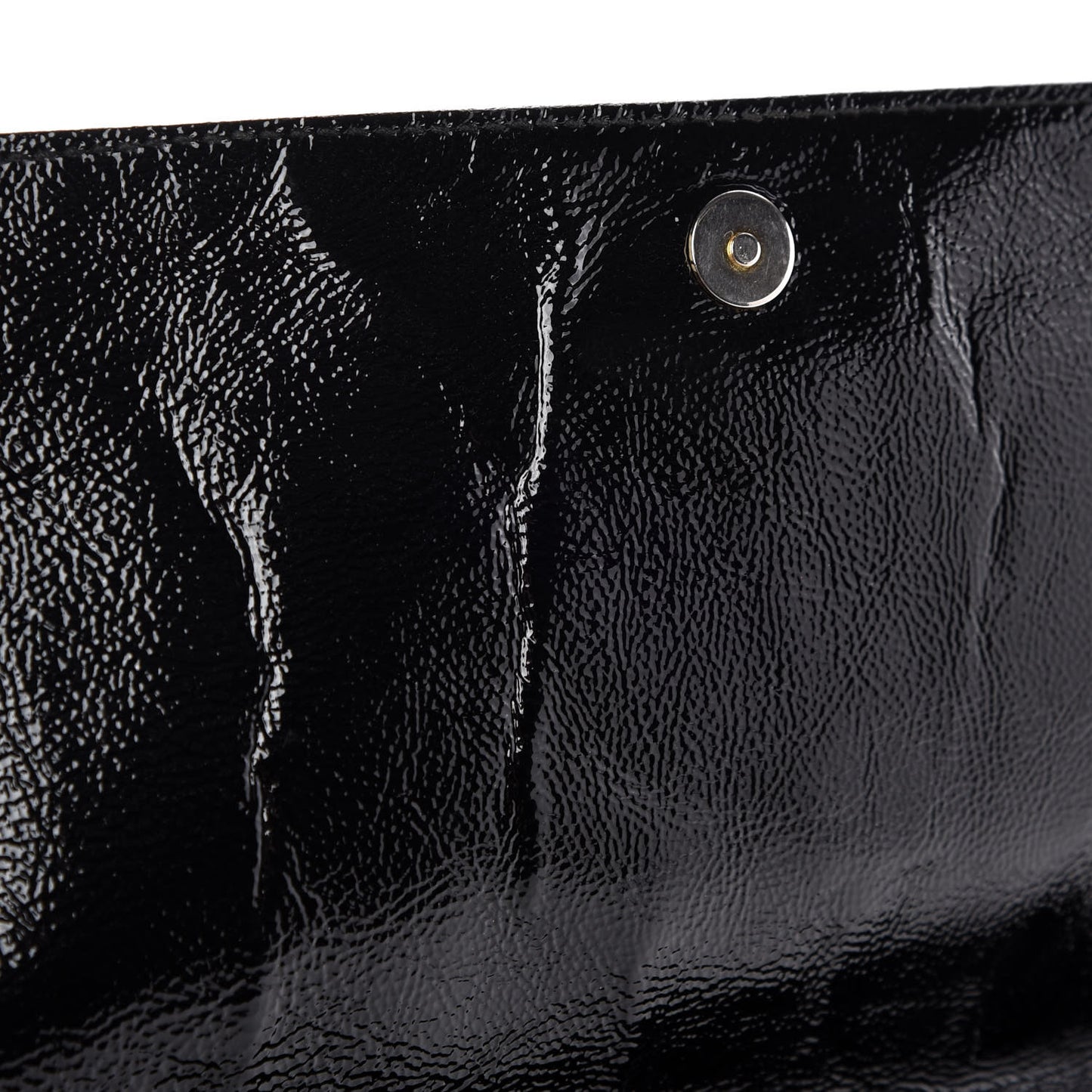 Textured Patent Monogram Large Belle De Jour Clutch Black