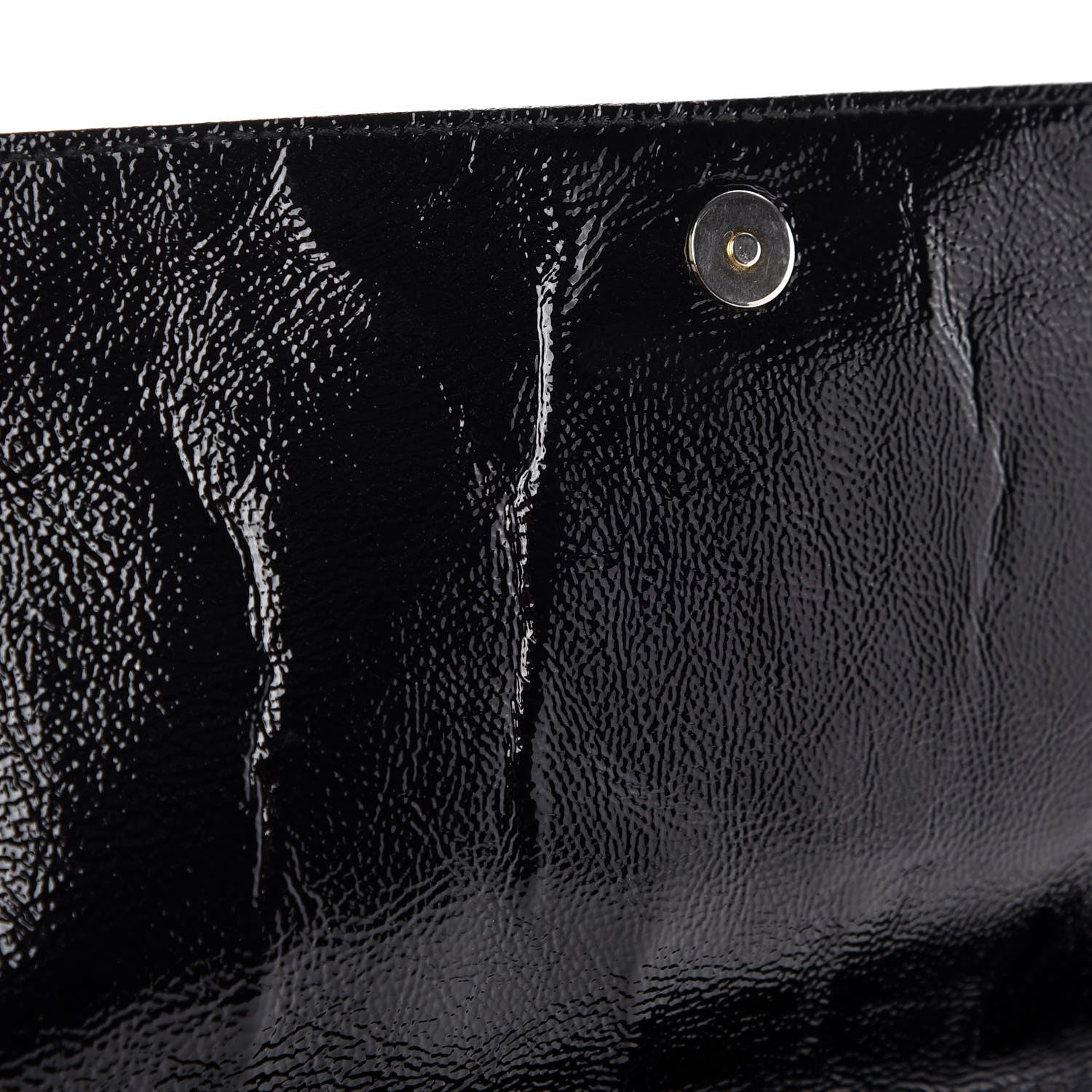 Saint Laurent Textured Patent Monogram Large Belle De Jour Clutch Black 6 of 11
