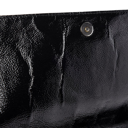 Saint Laurent Textured Patent Monogram Large Belle De Jour Clutch Black 6 of 11