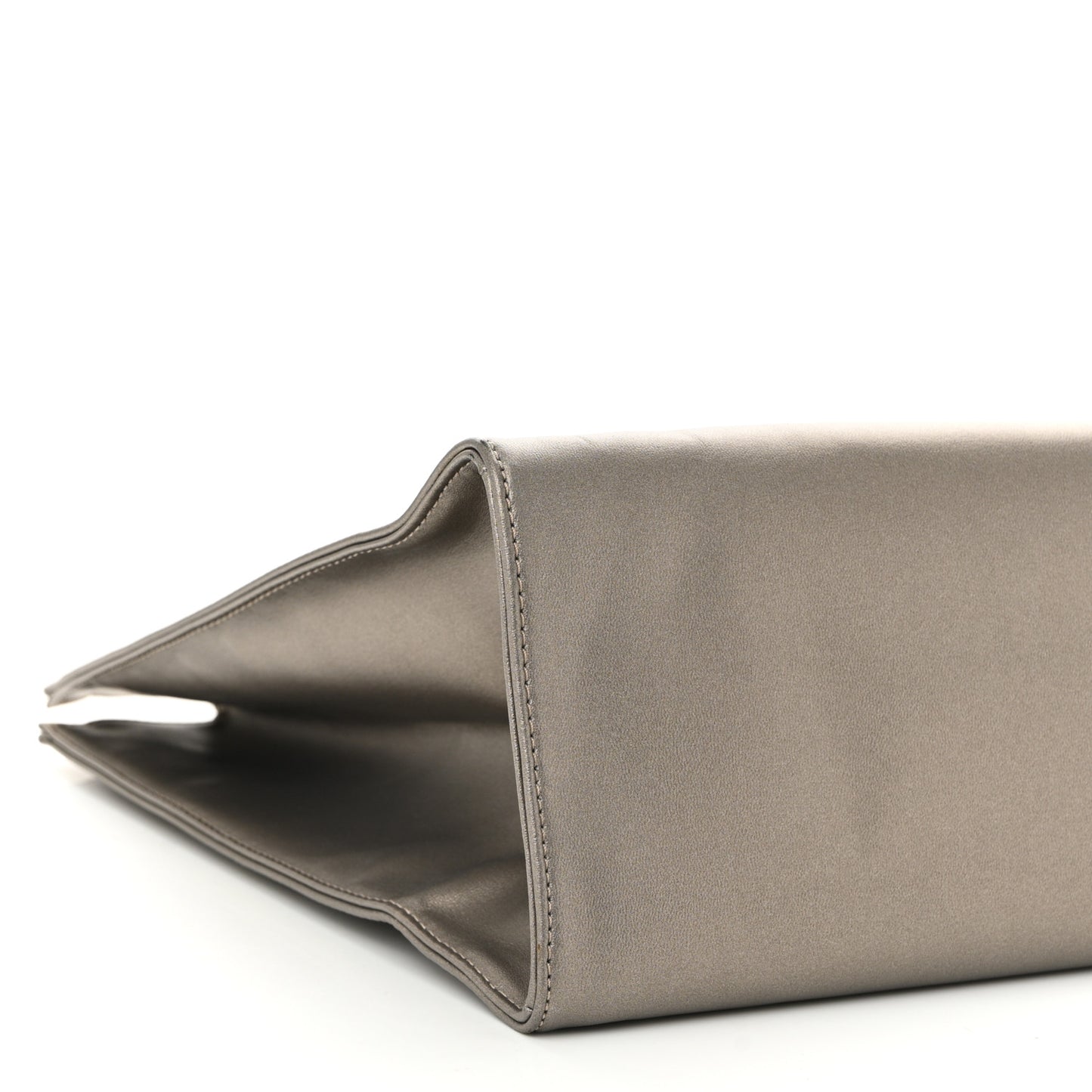 Metallic Vegan Leather Medium Shopping Bag Bronze