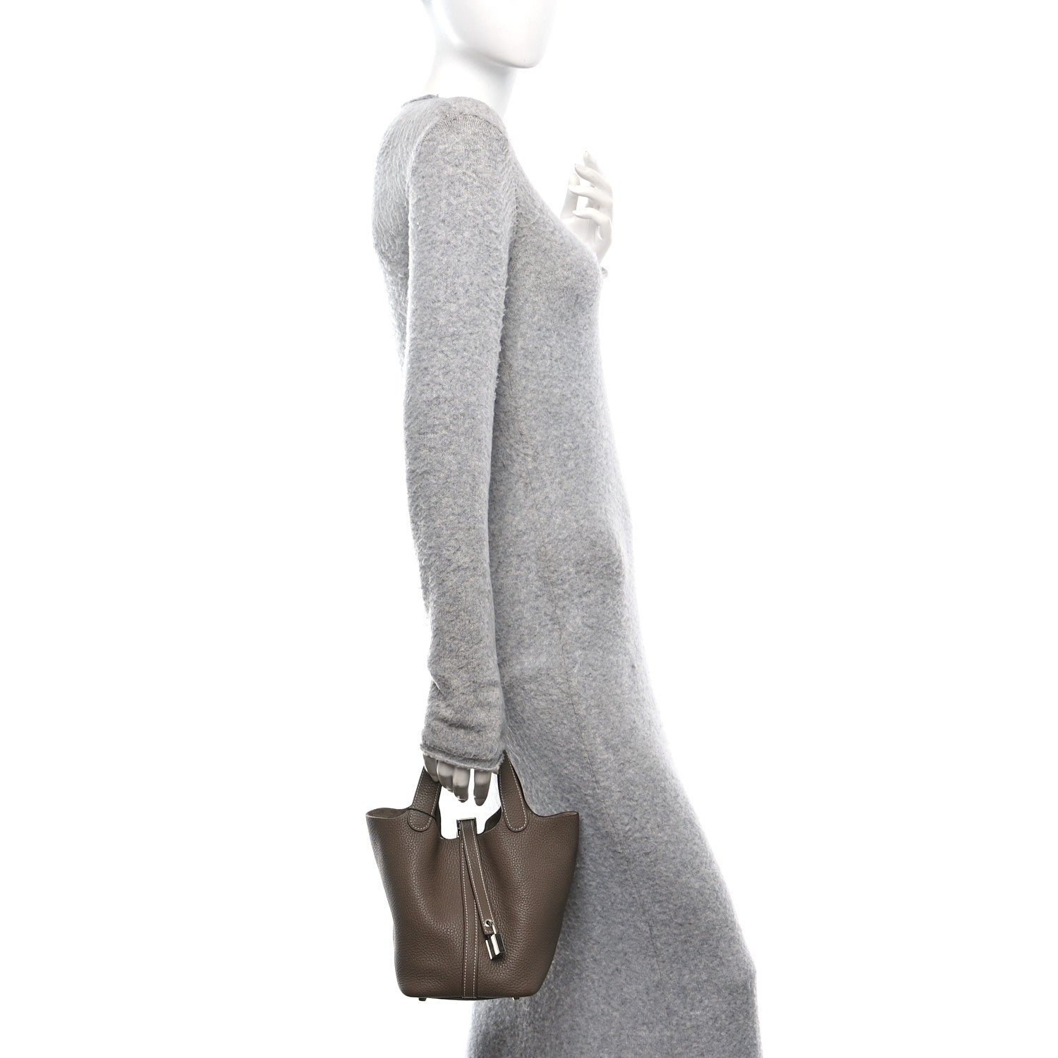 Hermes Taurillon Clemence Picotin Lock 18 PM Etoupe 2 of 13
