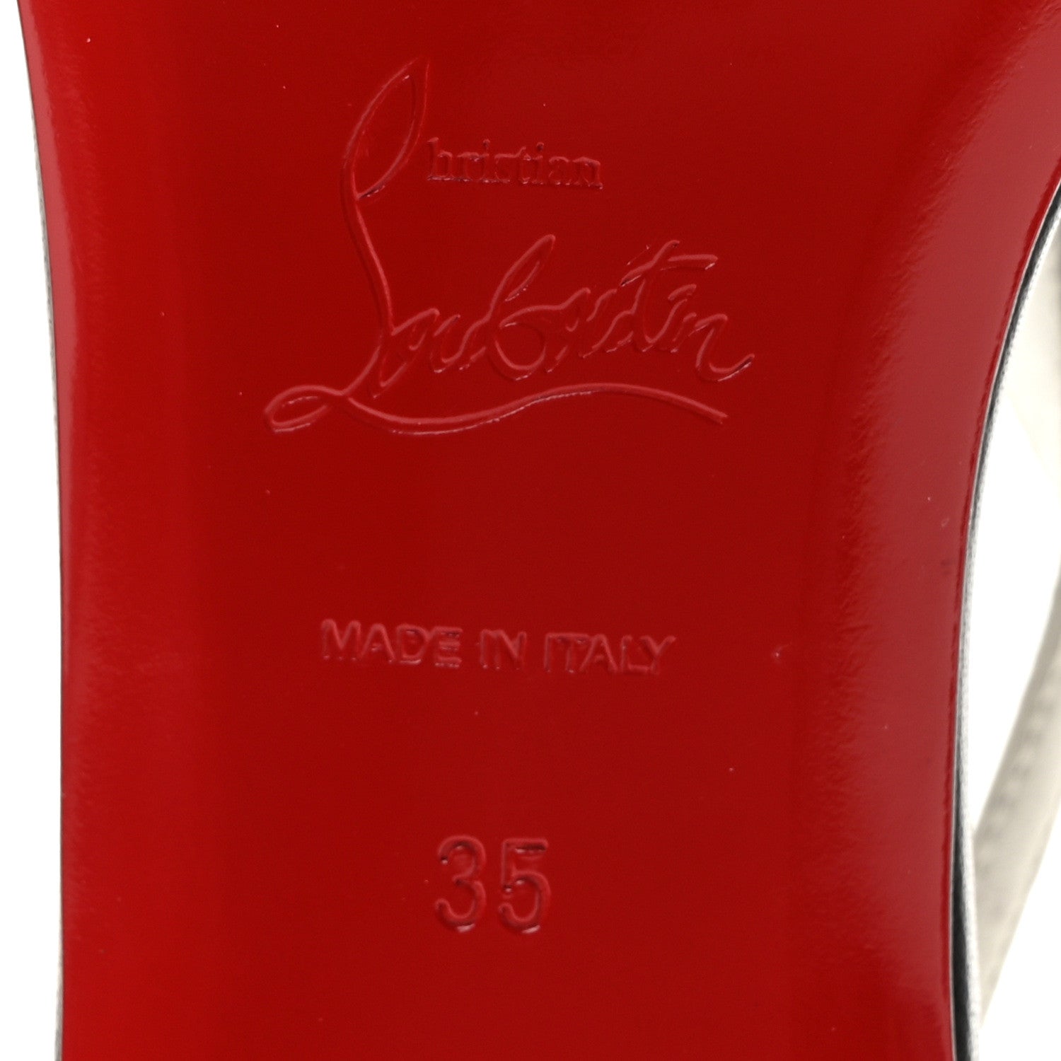 Christian Louboutin Nappa Patent Athinita Flat Sandals 35 White Gold Black 7 of 8