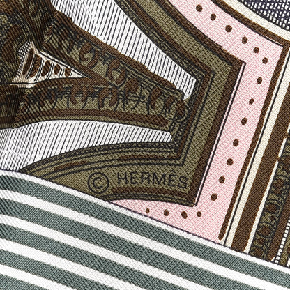Hermes Silk Grand Theatre Nouveau Scarf 90 Orange Kaki White 4 of 4