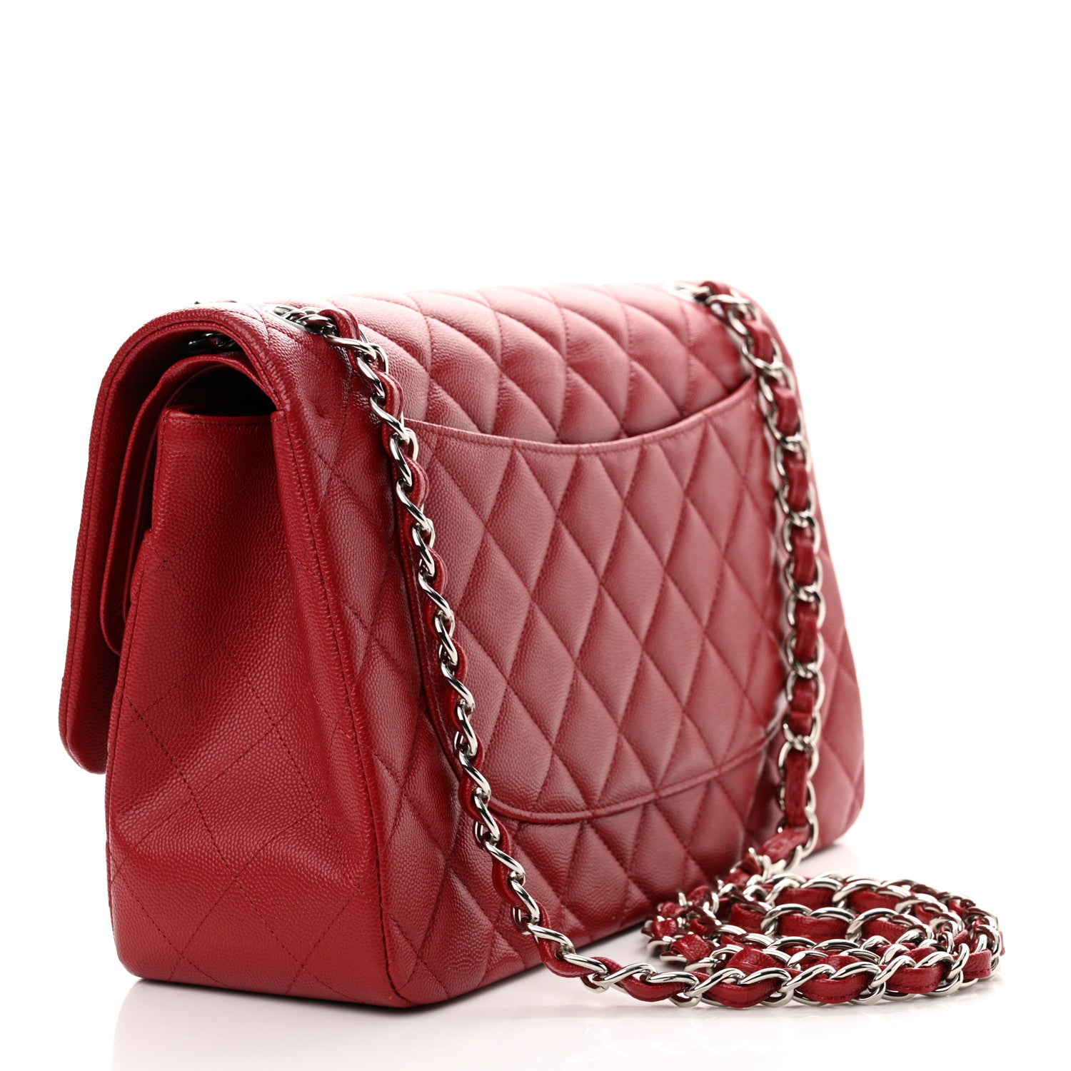 Chanel Caviar Quilted Jumbo Double Flap Dark Red 3 of 15