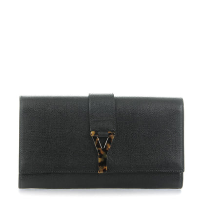 Saint Laurent Textured Calfskin Classic Tortoise Y Ligne Clutch Black 1 of 9