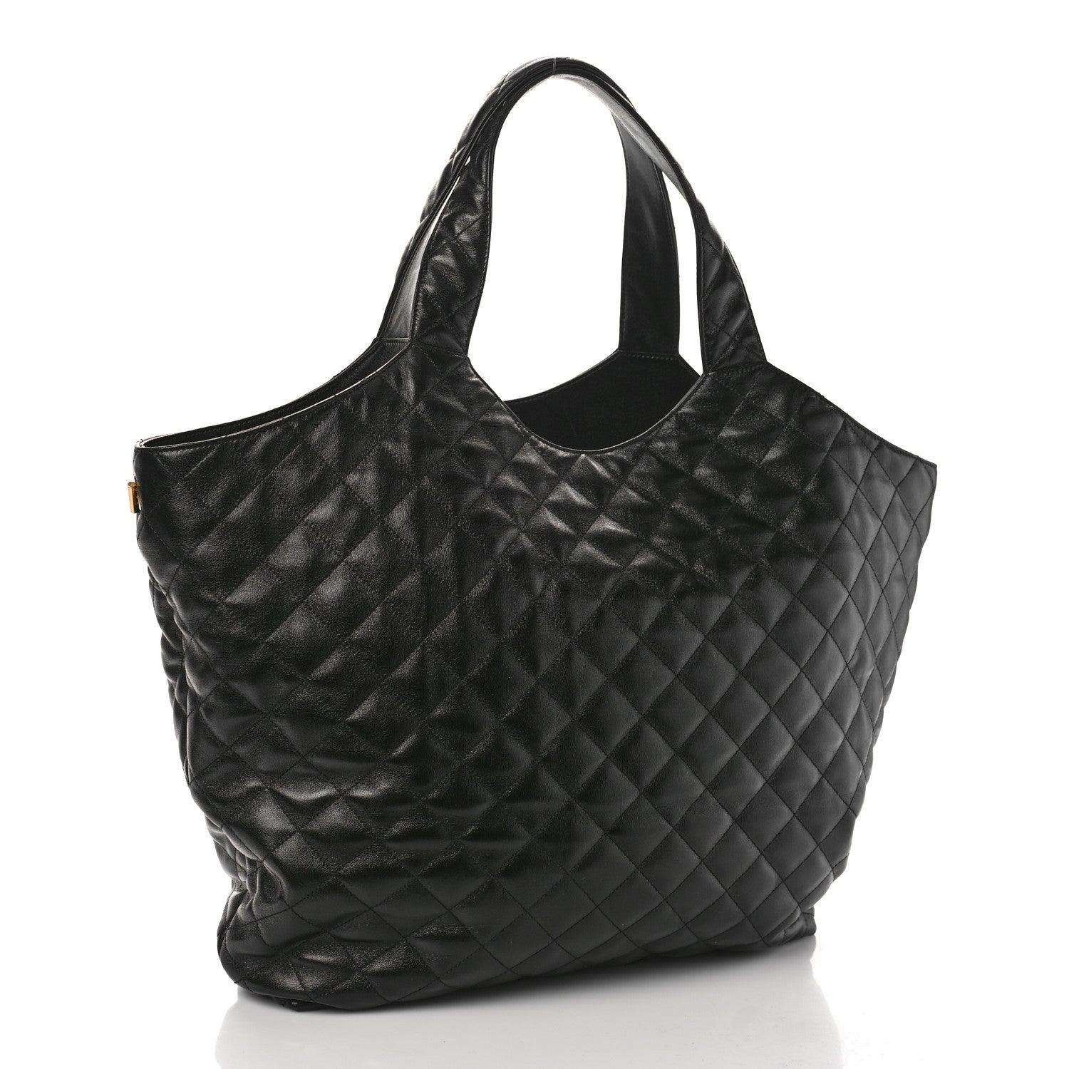 Saint Laurent Lambskin Quilted Maxi Icare Shopping Tote Black 4 of 9