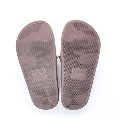 Valentino Garavani Rubber Rockstud Slide Sandals 36 Poudre 5 of 9