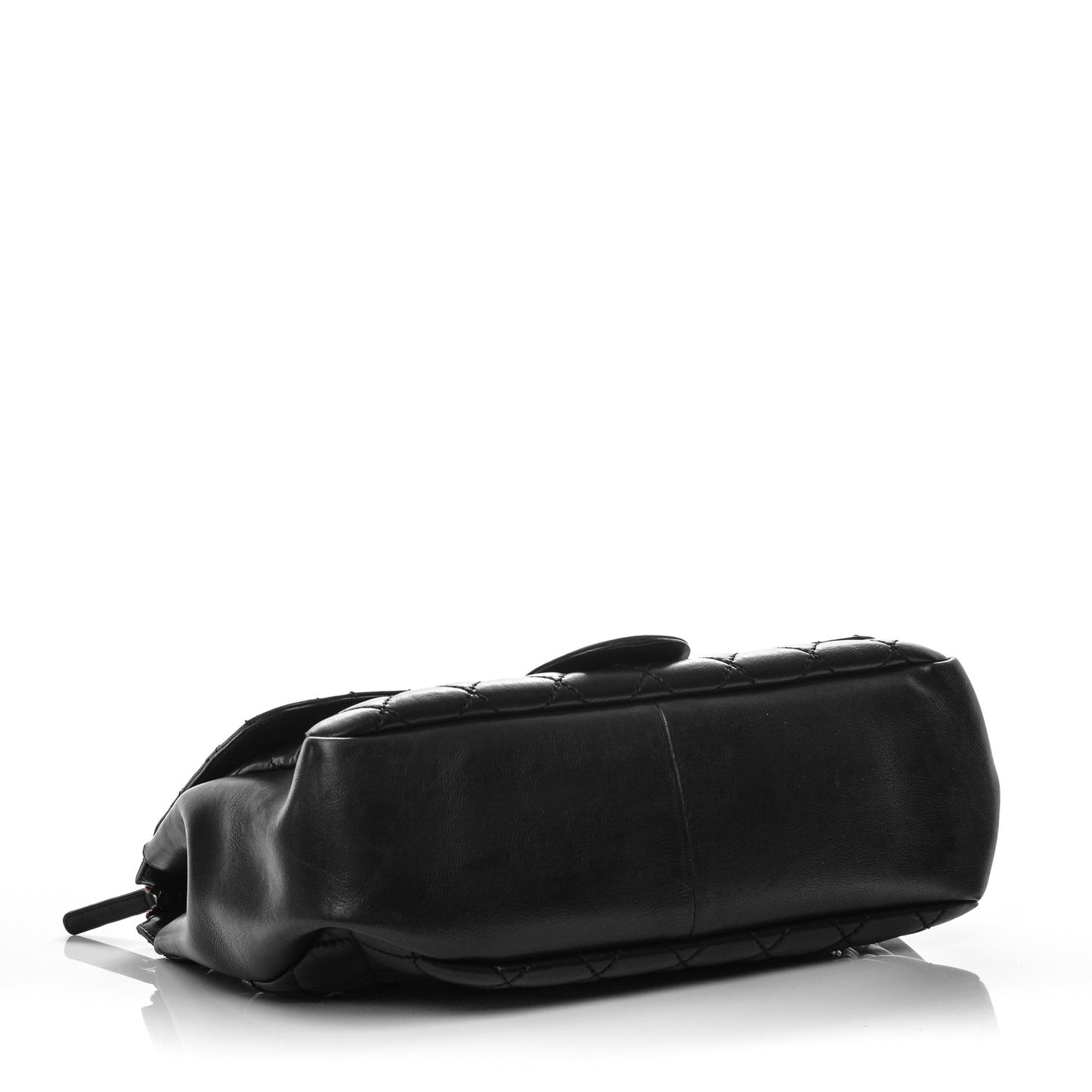 Calfskin Quilted Maxi Blizzard Zip Top Flap Black