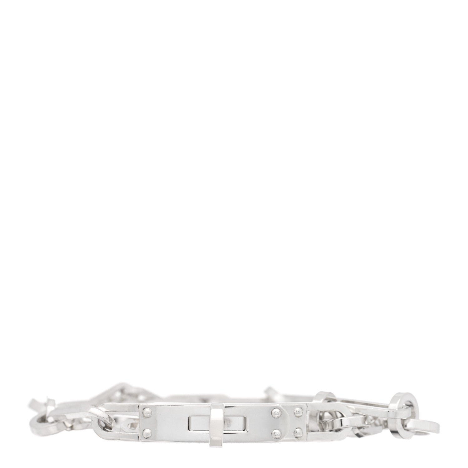 Hermes Sterling Silver Kelly Double Chaine Bracelet 1 of 3