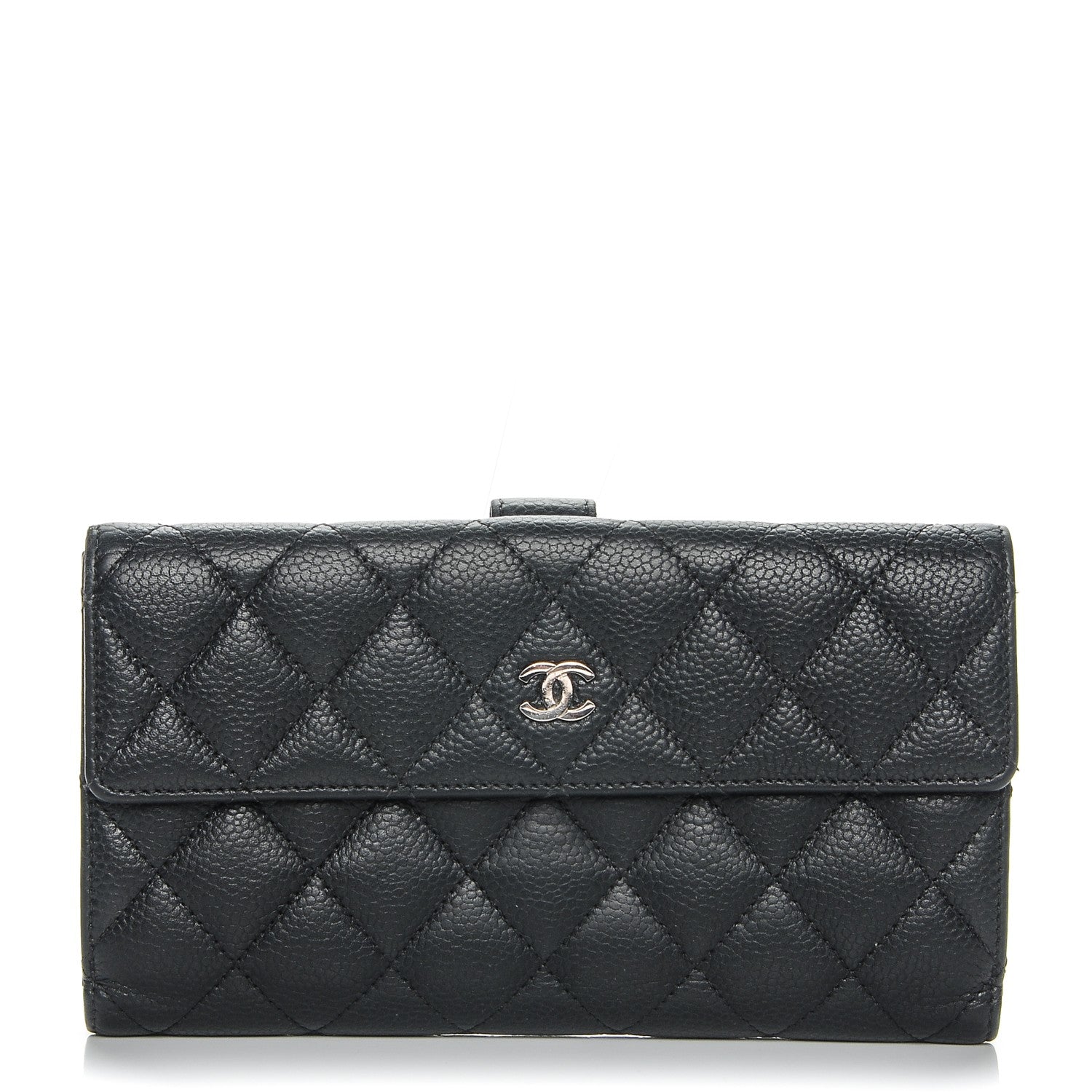 Chanel Caviar Quilted CC Long Double Wallet Black 1 of 8