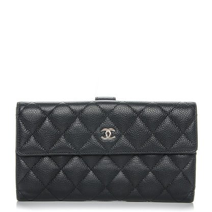 Chanel Caviar Quilted CC Long Double Wallet Black 1 of 8