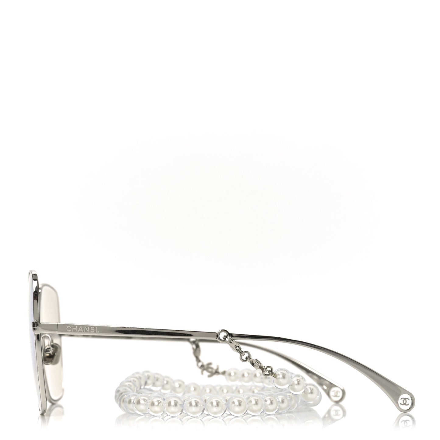 Butterfly Removable Pearl Chain Sunglasses 4262 Silver