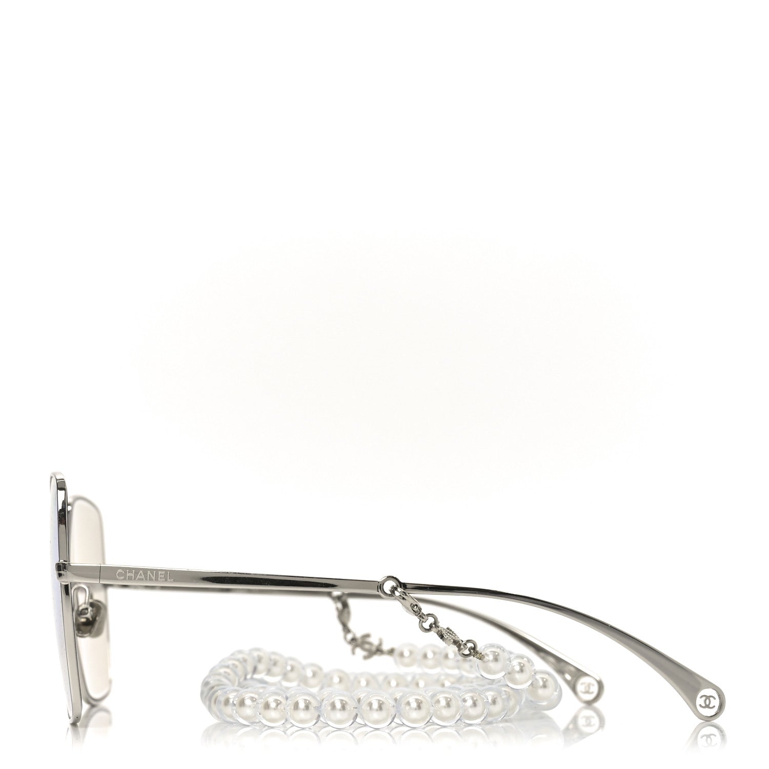Chanel Butterfly Removable Pearl Chain Sunglasses 4262 Silver 3 of 7