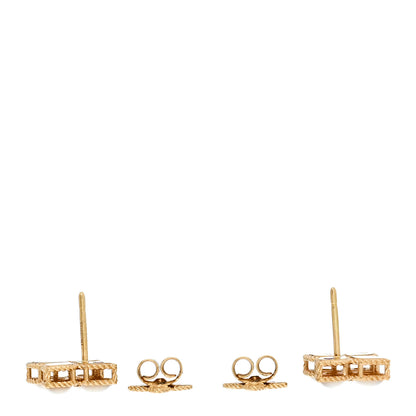 Roberto Coin 18K Yellow Gold Diamond Mother of Pearl Venetian Princess Stud Earrings 3 of 7