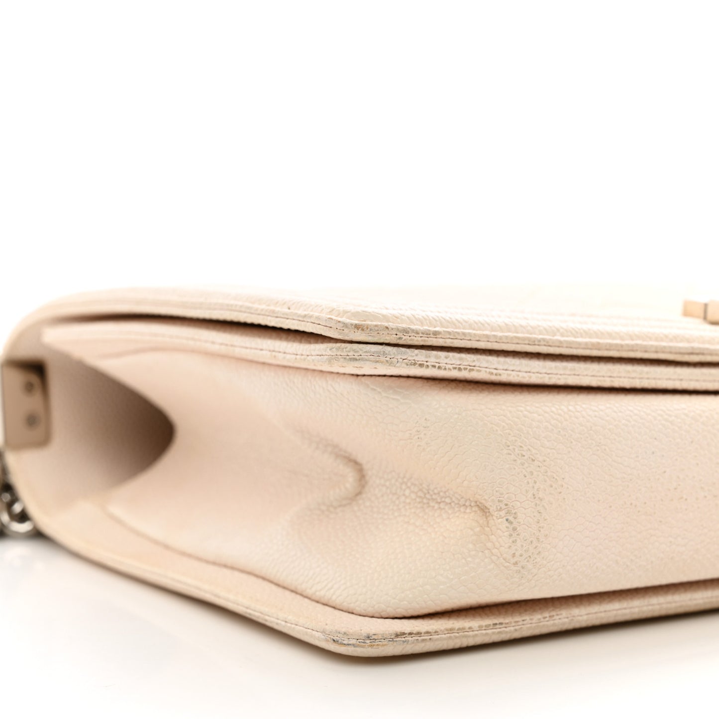 Caviar Quilted New Medium Boy Flap White