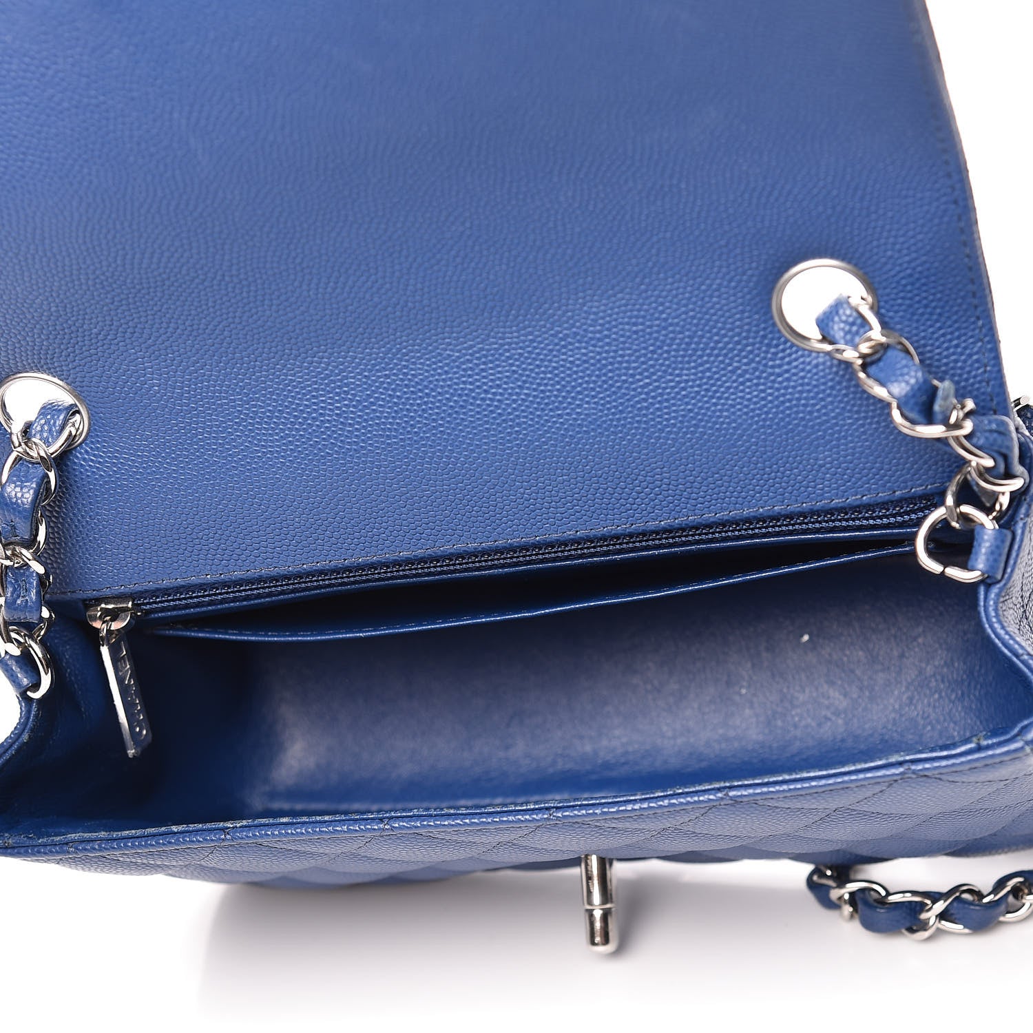 Chanel Caviar Quilted Mini Rectangular Flap Dark Blue 5 of 9
