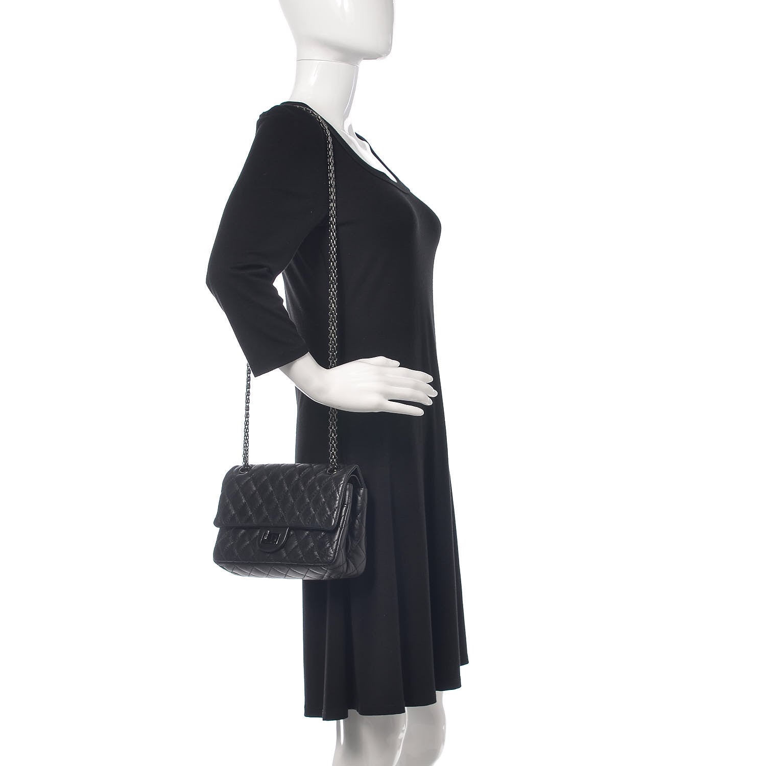 Chanel Aged Calfskin Quilted 2.55 Reissue 225 Flap So Black 2 of 13
