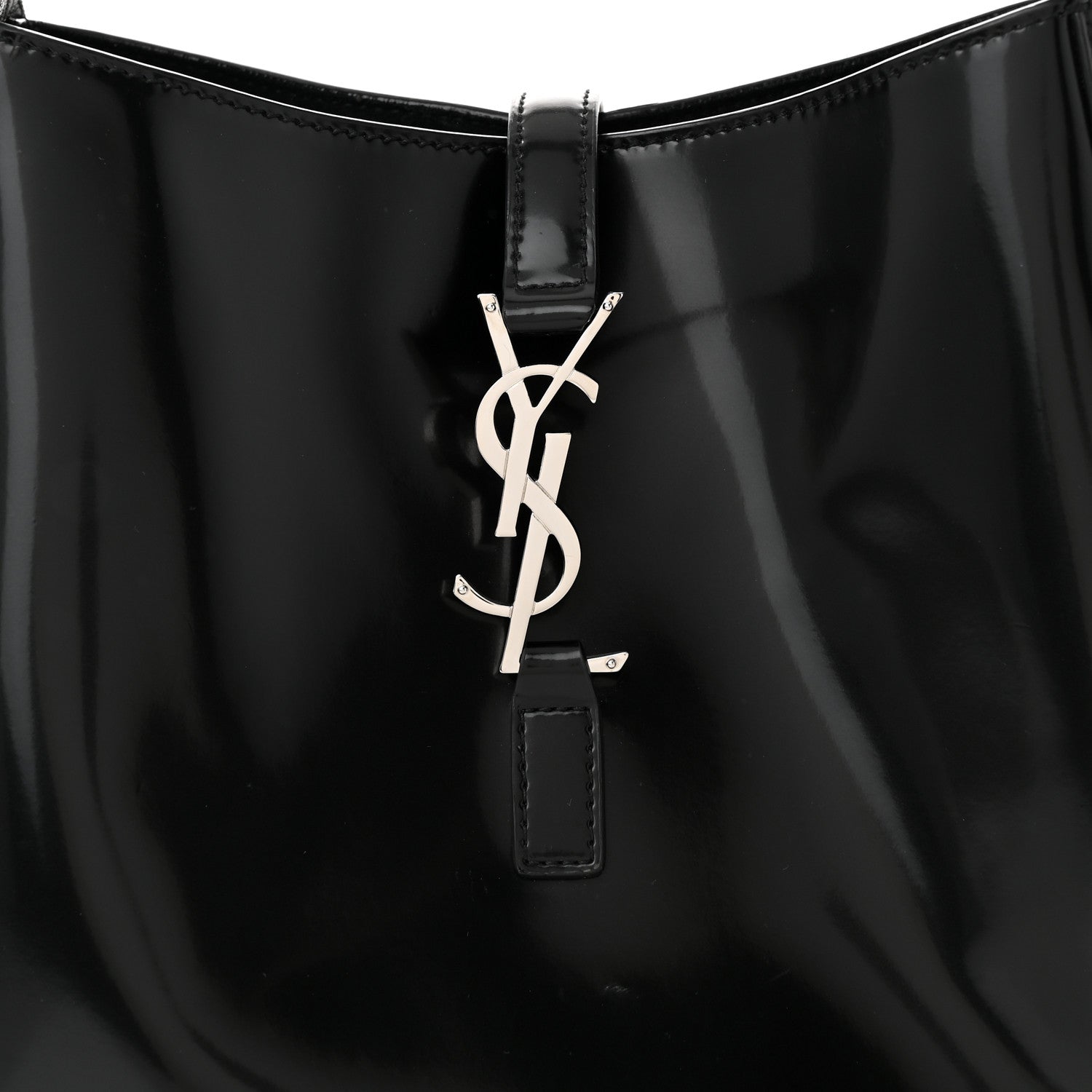 Saint Laurent Patent Small Le 5 A 7 Supple Hobo Black 9 of 11