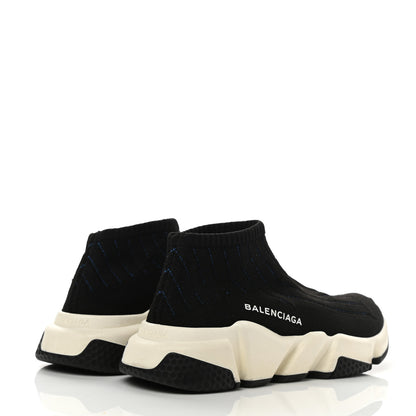 Balenciaga Ribbed Effect Knit Hi Speed Sneakers 35 Black Bleu 4 of 8