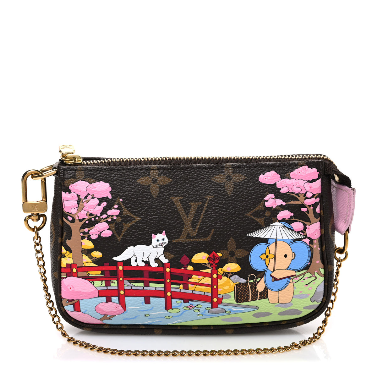 Louis Vuitton Monogram 2021 Christmas Animation Japanese Garden Mini Pochette Accessories Wisteria Pink 1 of 7