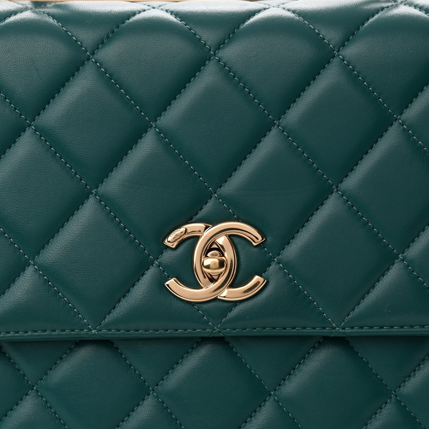 Chanel Lambskin Quilted Large Trendy CC Dual Handle Flap Bag Dark Green 8 of 12