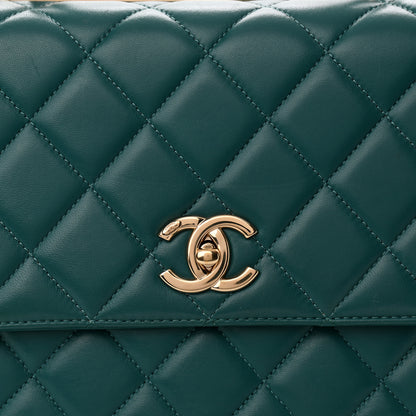 Chanel Lambskin Quilted Large Trendy CC Dual Handle Flap Bag Dark Green 8 of 12