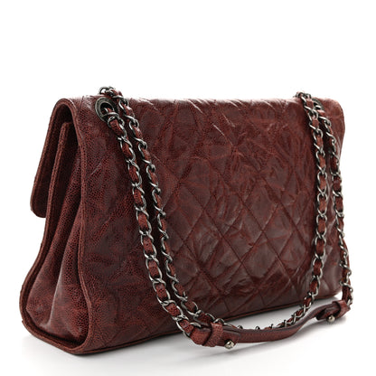 Chanel Crumpled Grained Calfskin Jumbo CC Crave Flap Burgundy 3 of 11