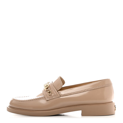 Chanel Shiny Calfskin Logo Loafers 39 Light Brown 1 of 9