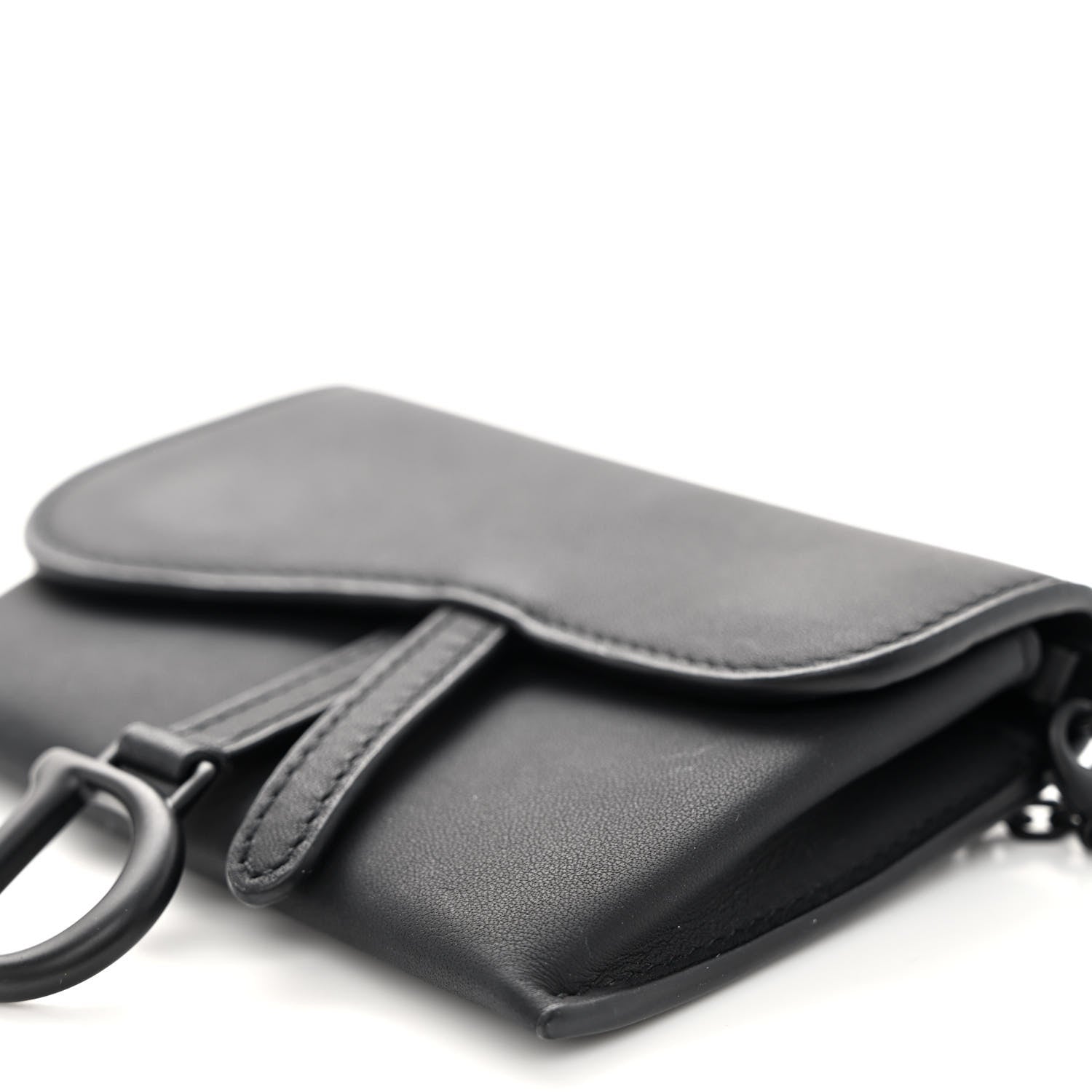 Christian Dior Ultra Matte Calfskin Nano Saddle Chain Pouch Black 8 of 8