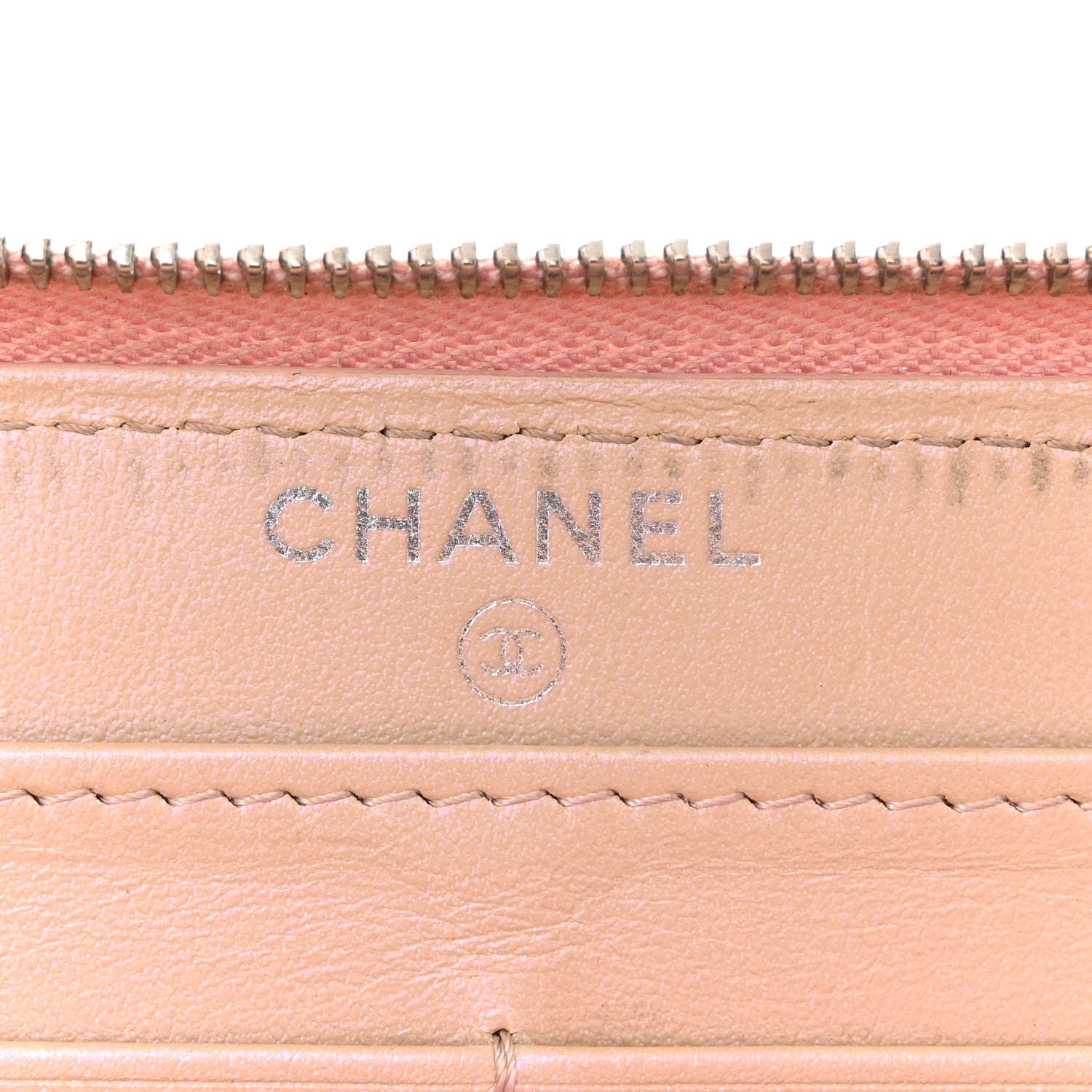 Chanel Iridescent Lambskin Quilted Large Gusset Zip Around Wallet Pink 6 of 15