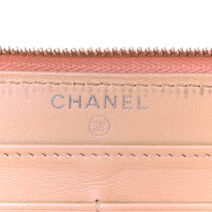 Chanel Iridescent Lambskin Quilted Large Gusset Zip Around Wallet Pink 6 of 15