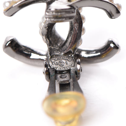 Chanel Pearl CC Clip On Earrings Silver 3 of 4