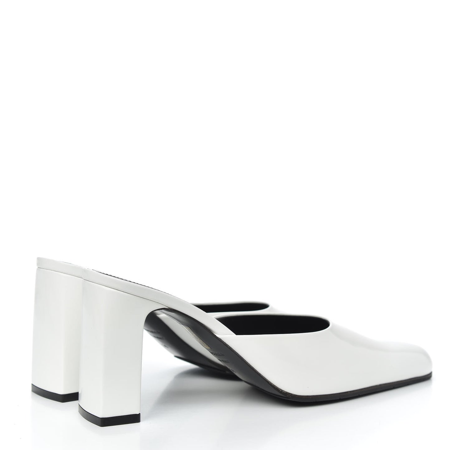 Patinated Calfskin Mule Pumps 39 Optic White