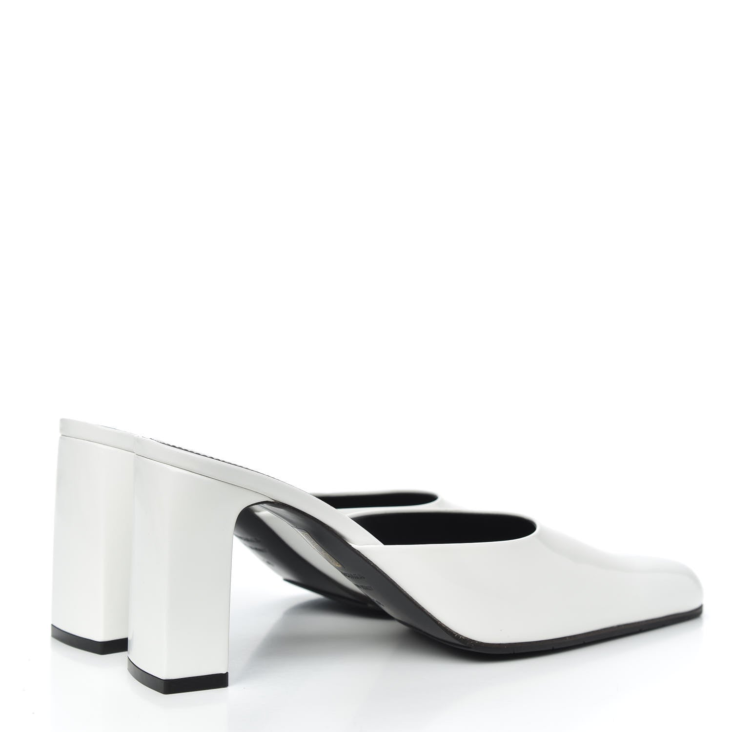 Balenciaga Patinated Calfskin Mule Pumps 39 Optic White 4 of 9
