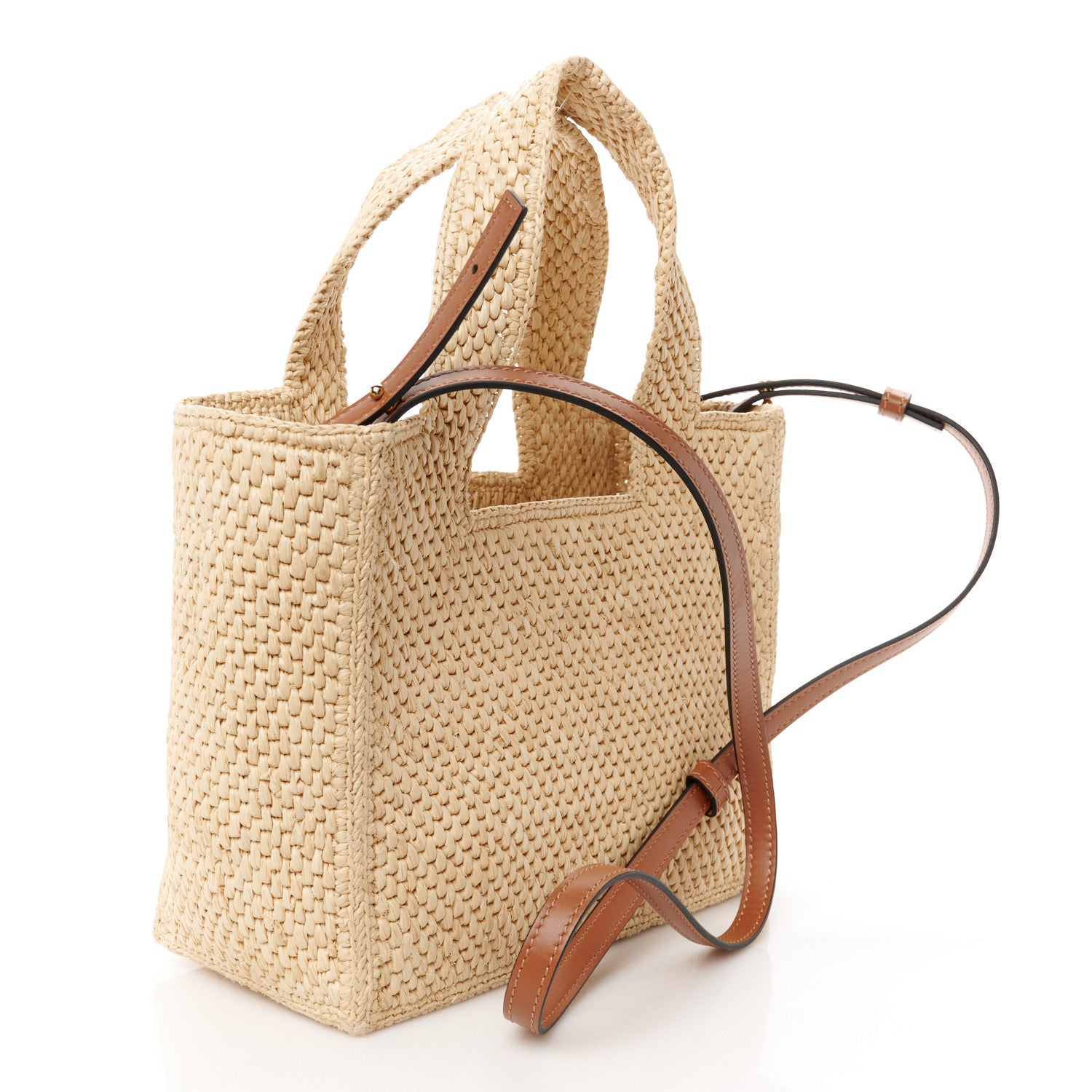 Loewe Raffia Small Paula's Ibiza Logo Tote Natural Tan 3 of 9