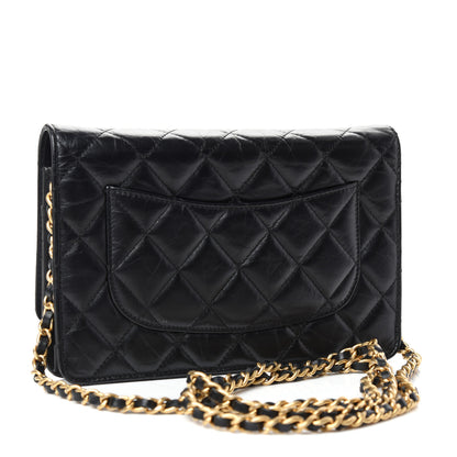 Chanel Aged Calfskin Lucky Charms Casino 2.55 Reissue Wallet on Chain WOC Black 3 of 11