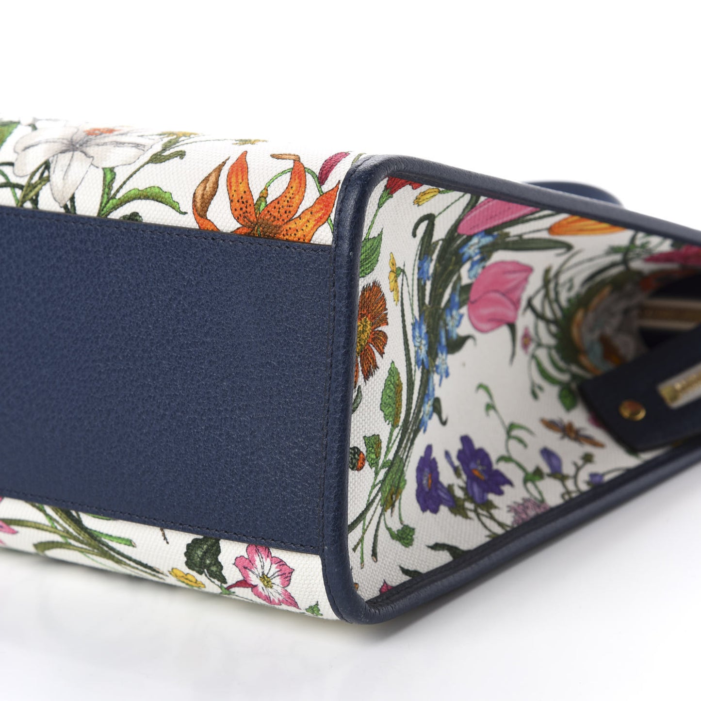 Canvas Large Flora Tote Navy Multicolor
