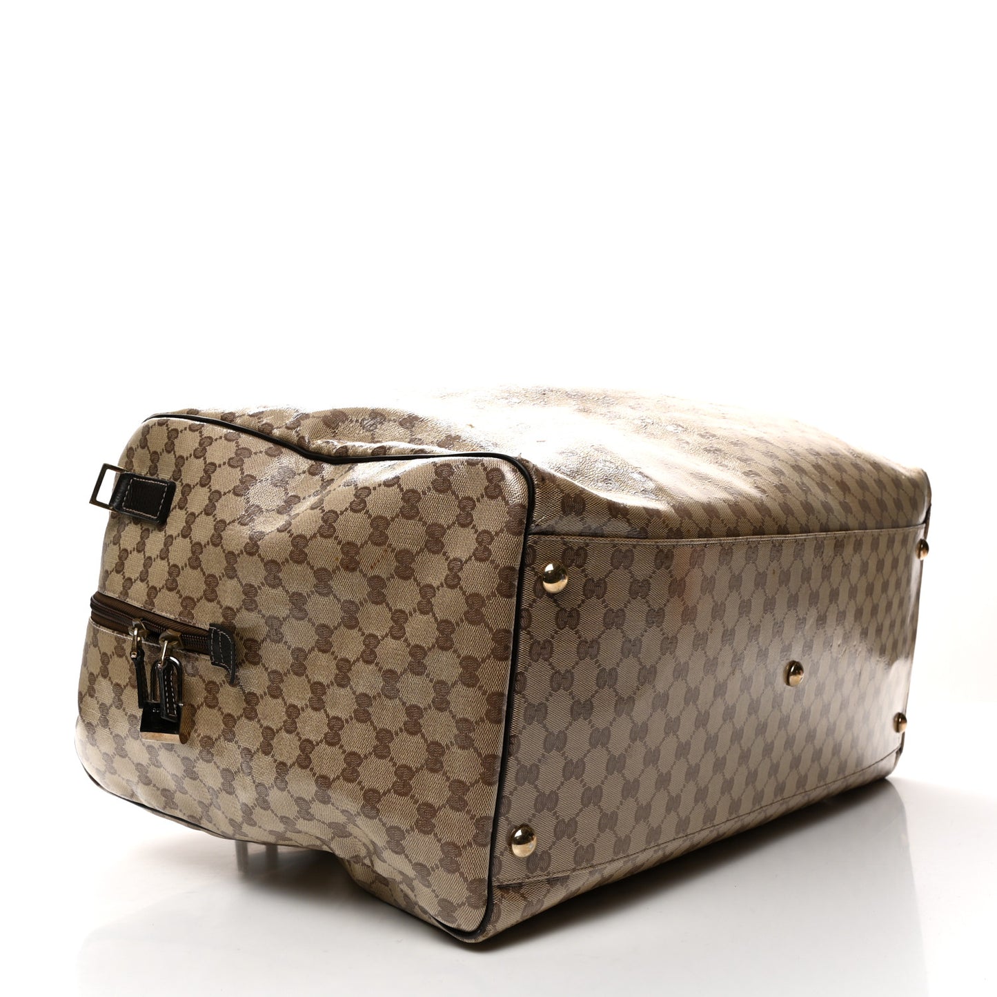 Crystal Monogram Large Carry On Duffle Bag Dark Brown