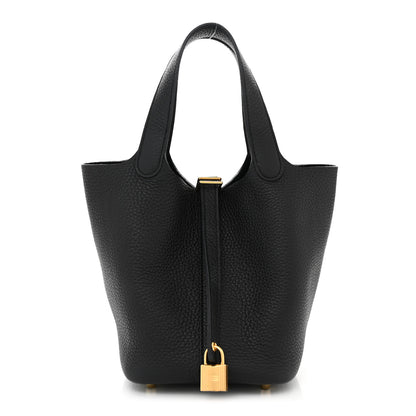 Hermes Taurillon Clemence Picotin Lock 18 PM Black 1 of 11