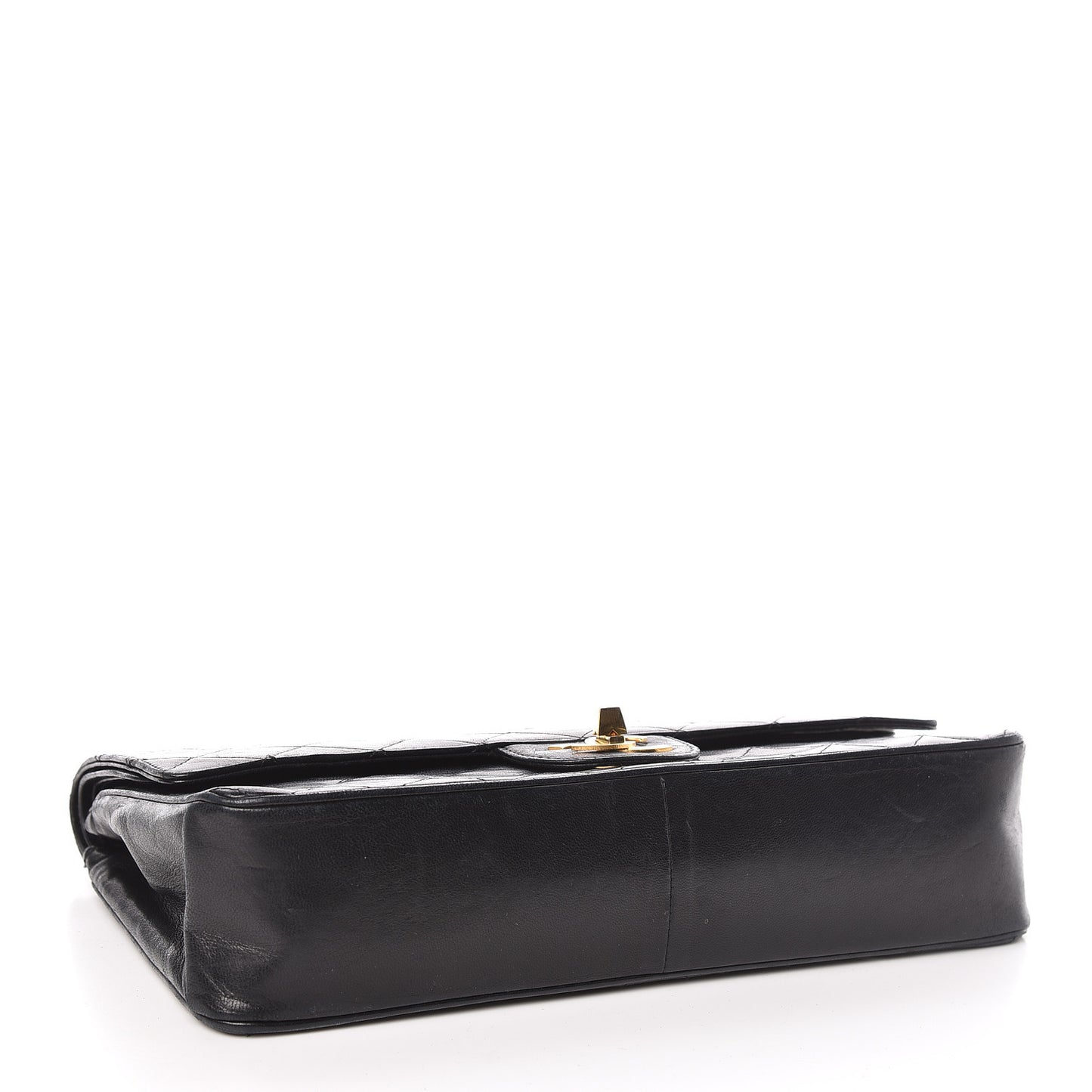 Lambskin Quilted Medium Double Flap Black