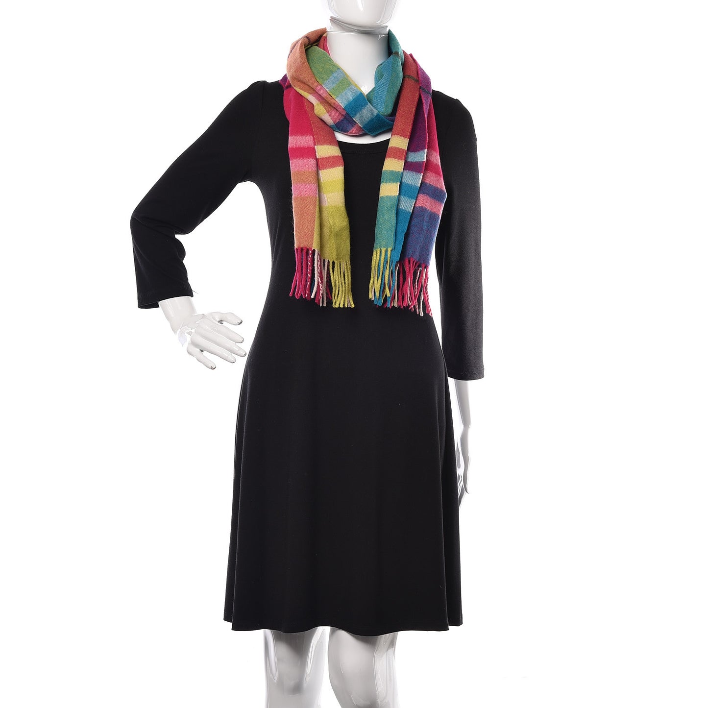 Cashmere Giant Check Scarf Multi