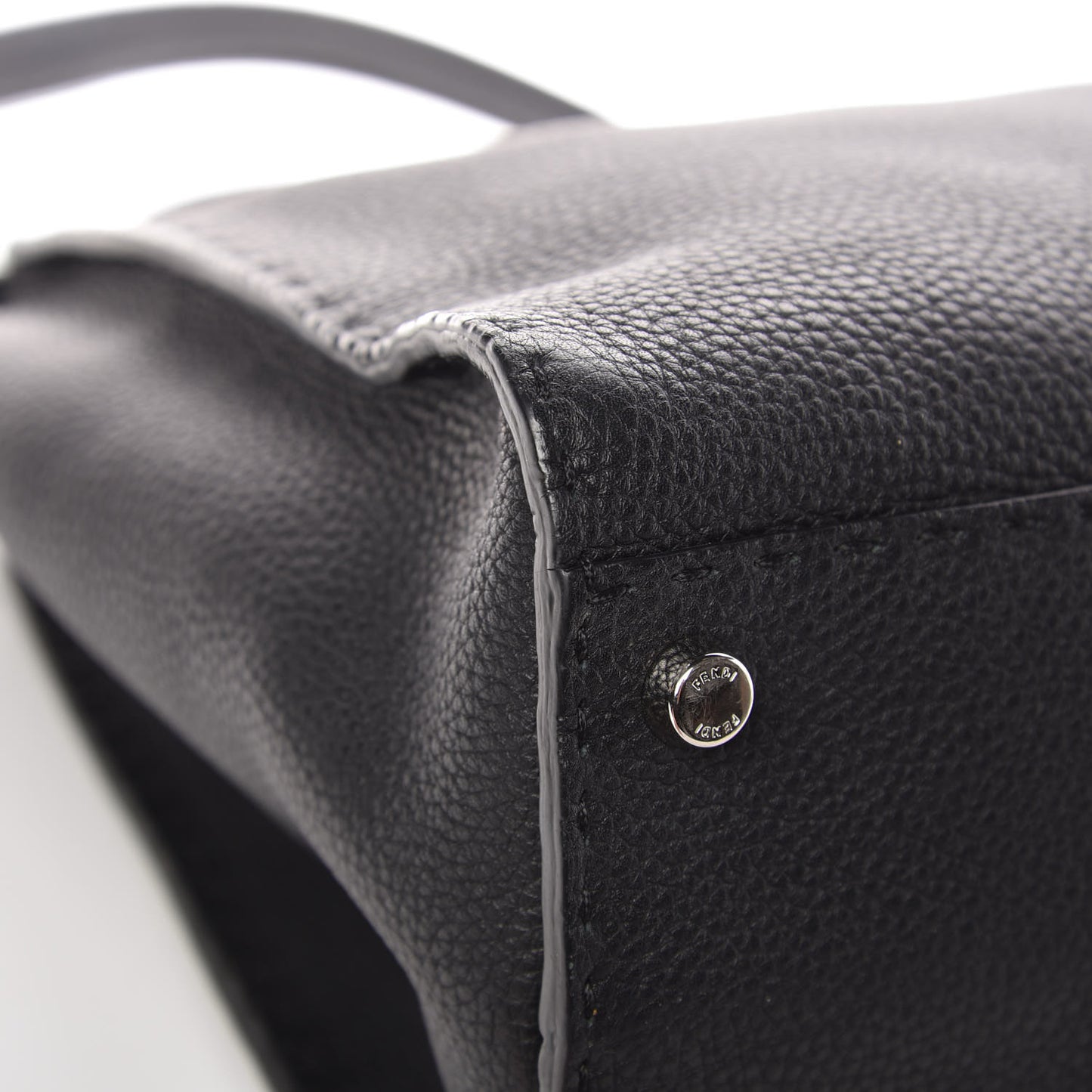 Cuoio Romano Selleria Bi-Color Large Peekaboo Iconic Satchel Black Mou