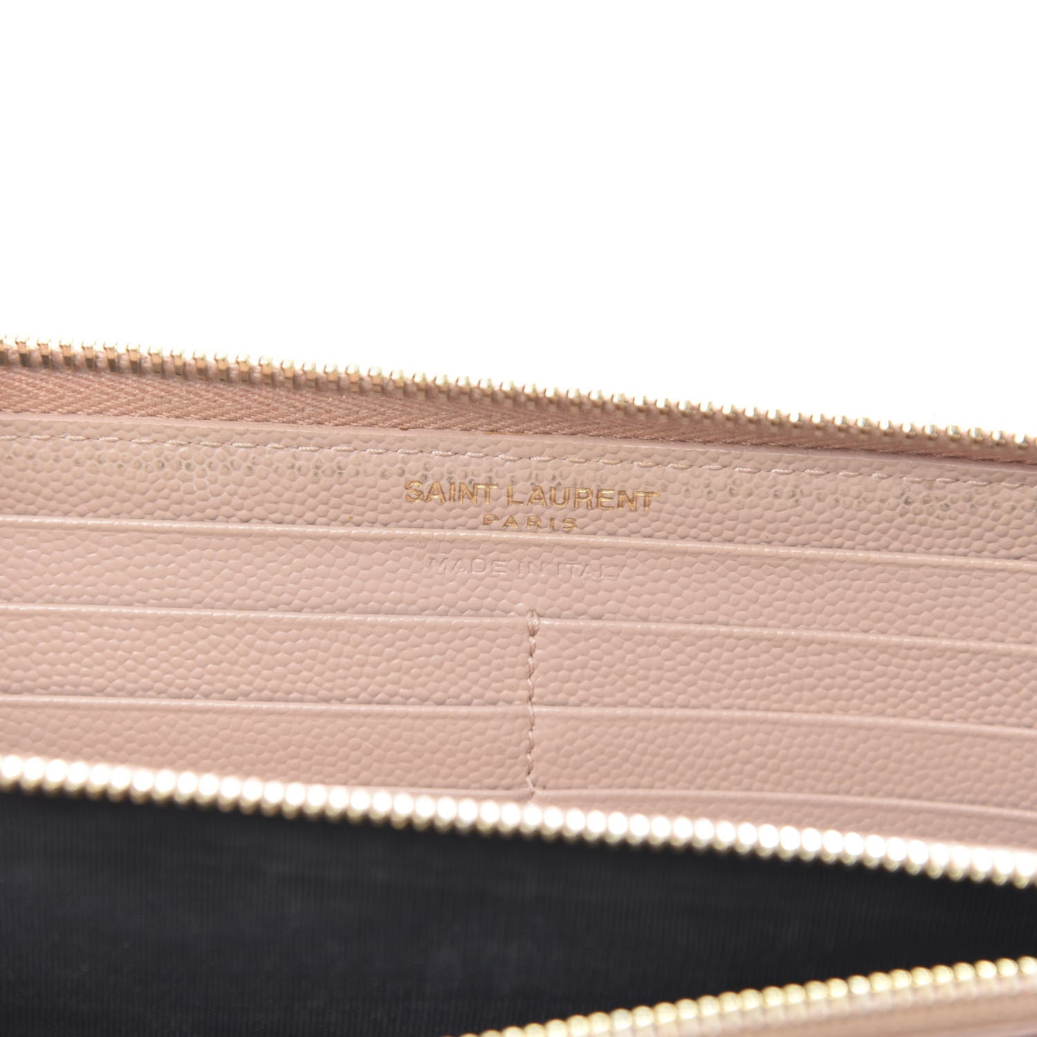 Saint Laurent Grain De Poudre Matelasse Chevron Monogram Zip Around Wallet Rose Poudre 6 of 14