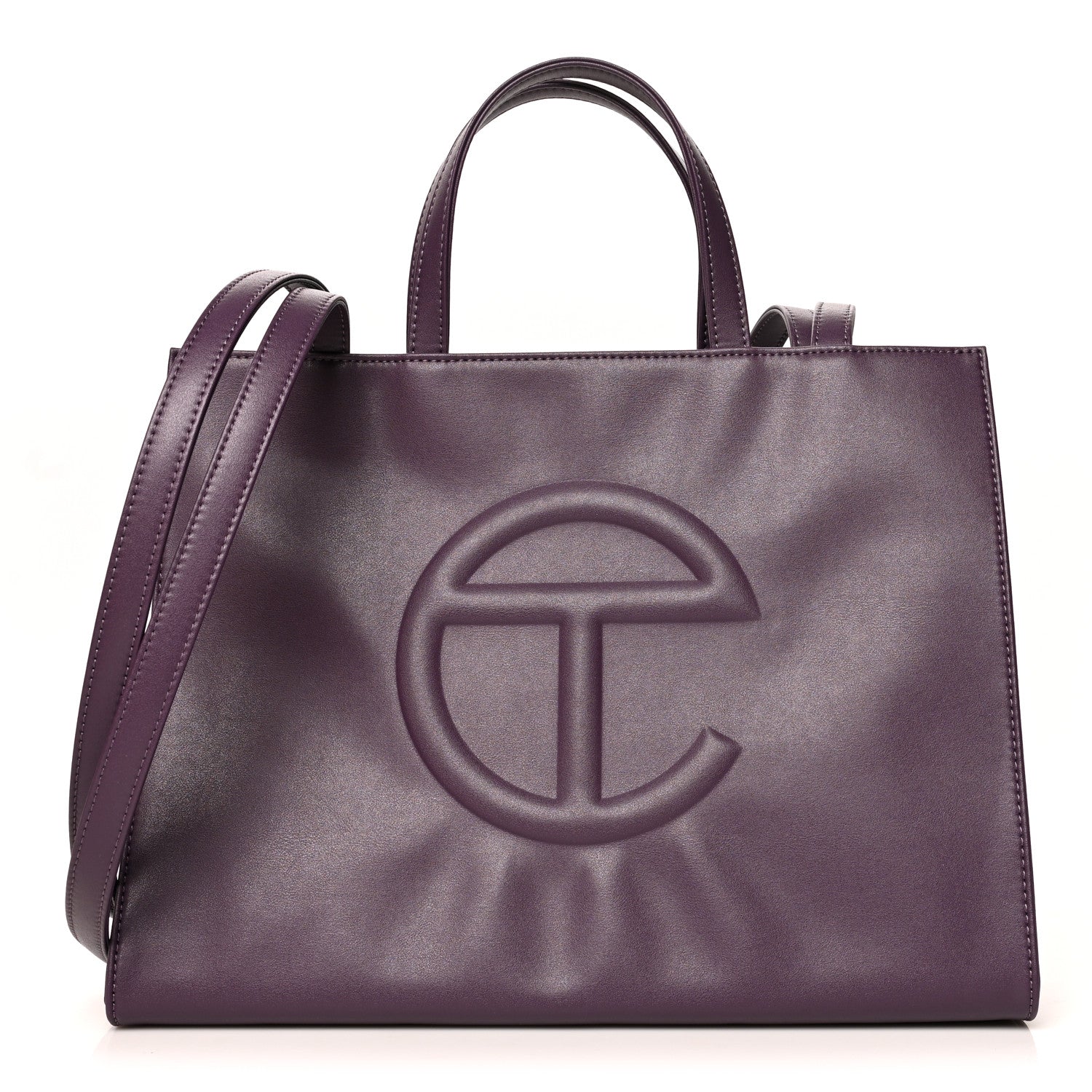 Telfar Vegan Leather Medium Shopping Bag Eggplant 1 of 10